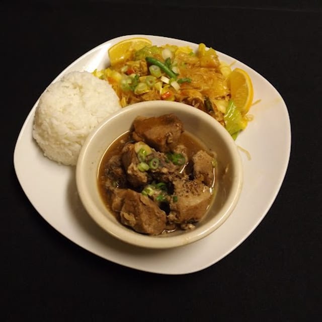 Pork adobo tray.